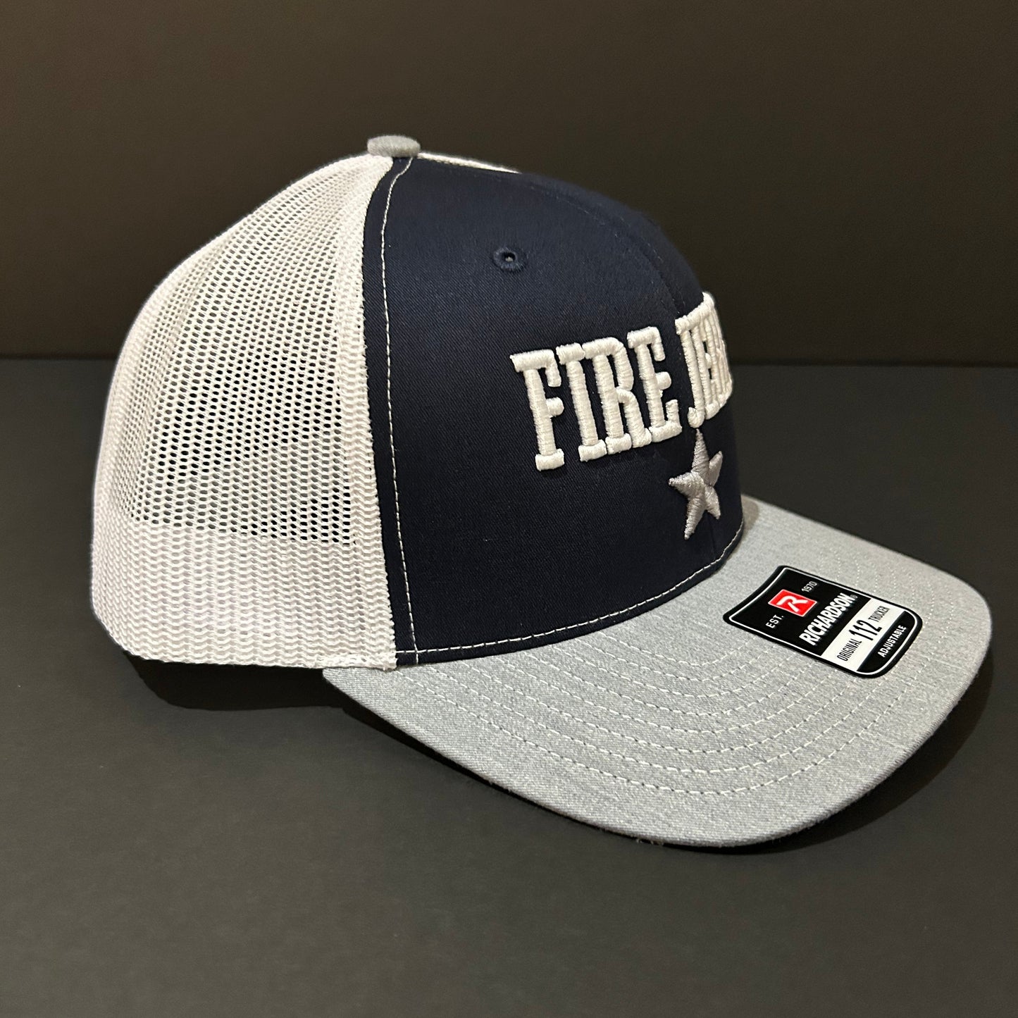 FIRE JERRY navy, grey and white trucker hat