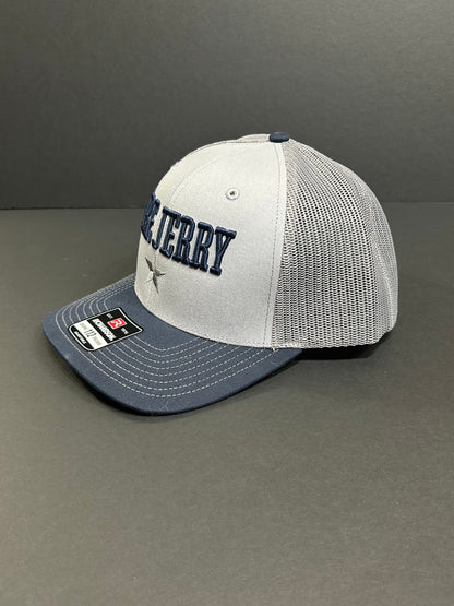 FIRE JERRY Grey and Navy trucker hat