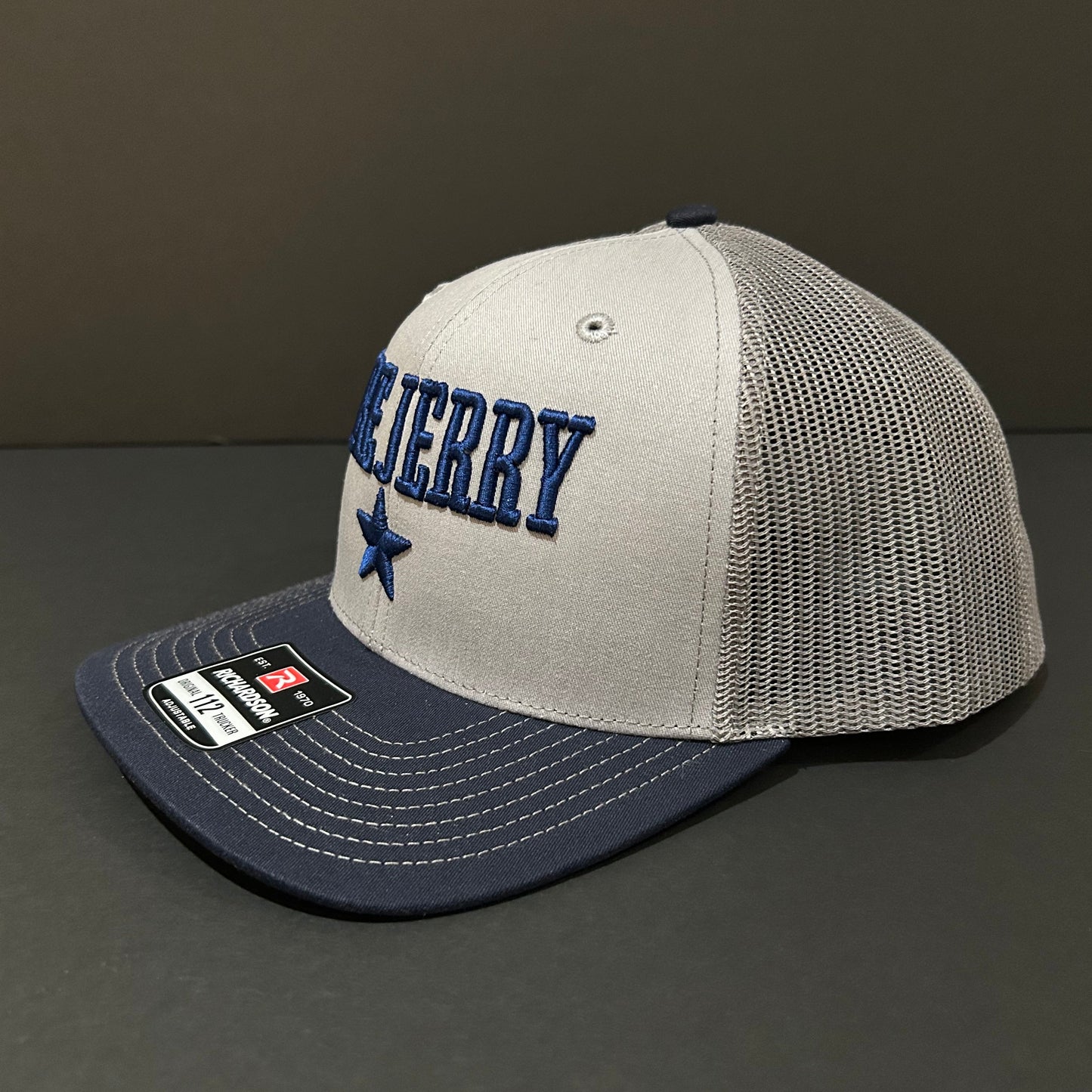 FIRE JERRY Grey and navy trucker hat